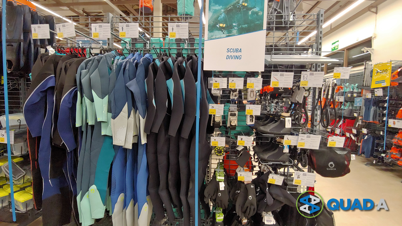 Decathlon scuba diving section