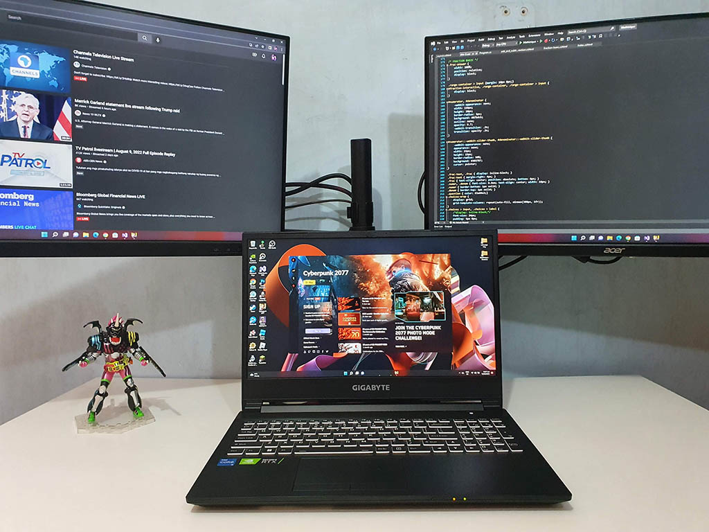 Gigabyte G5 KD Laptop series, powered by Intel i5 11400H (11th Gen) and GeForce RTX 3060. Overall the laptop experience is unexpectedly very good and responsive.