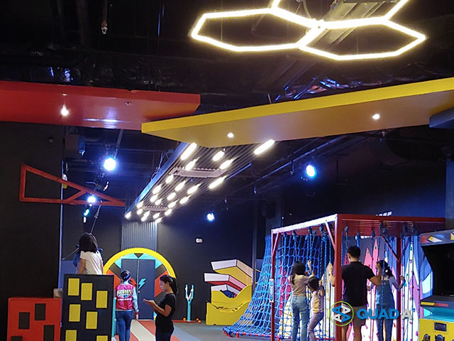 Heroes HQ Playground contains obstacle course, slides, mini zip line and other attractions for kids