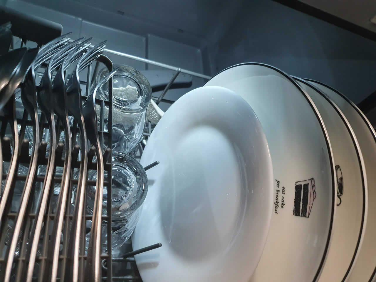 Maximus dishwasher done its job using rapid mode.